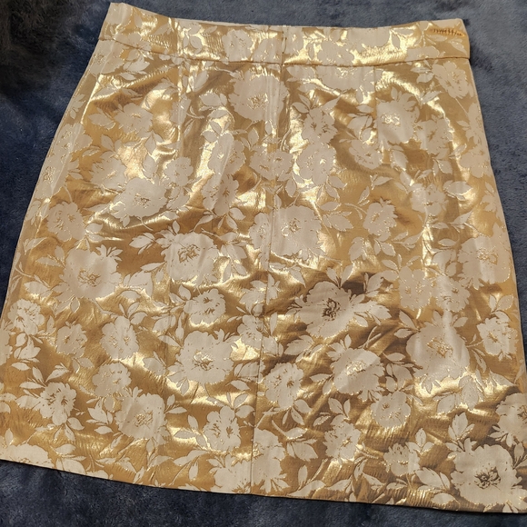 J. Crew Embellished Gold and Cream Mini Skirt - Picture 2 of 5